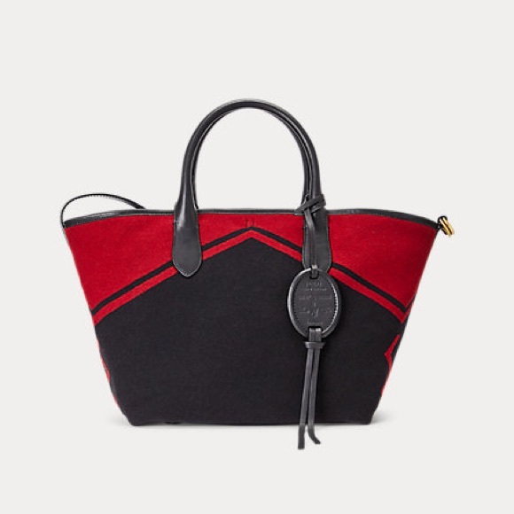 Ralph Lauren Wool-Blend Graphic Medium Bellport Tote - Picture 2 of 8